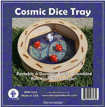 Circular Wooden Dice Tray - Cosmic - Supplies - The Dice Owl