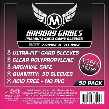 Mayday - Premium Small Square Card Sleeves  70mm x 70mm (50CT) - The Dice Owl