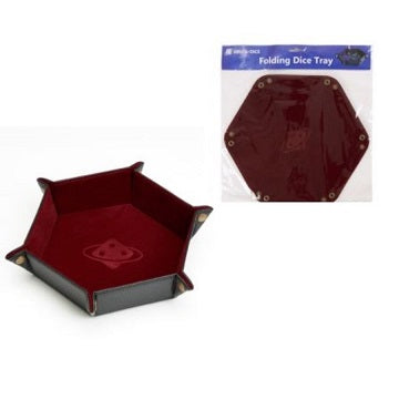 SD Dice Hex Tray Burgundy w/Copper Buttons - The Dice Owl