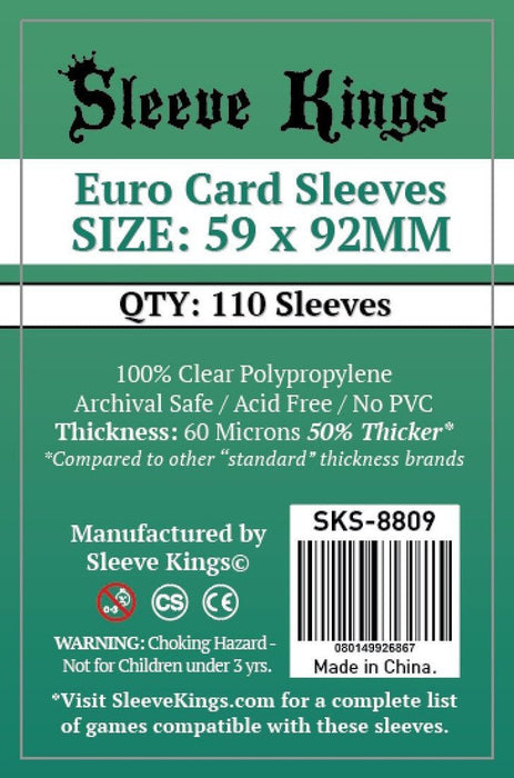 Sleeve Kings - Euro Card Sleeves 59mm x 92mm (110)