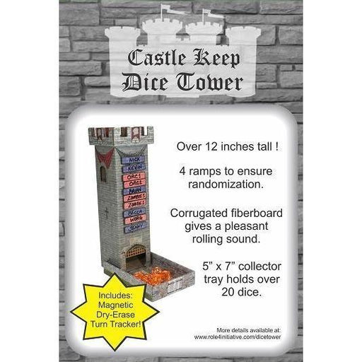 Castle Keep Dice Tower with Magnetic Turn Tracker - Supplies - The Dice Owl