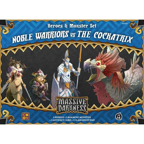 Massive Darkness: Heroes & Monster Set – Noble Warriors vs The Cockatrix - Board Game - The Dice Owl