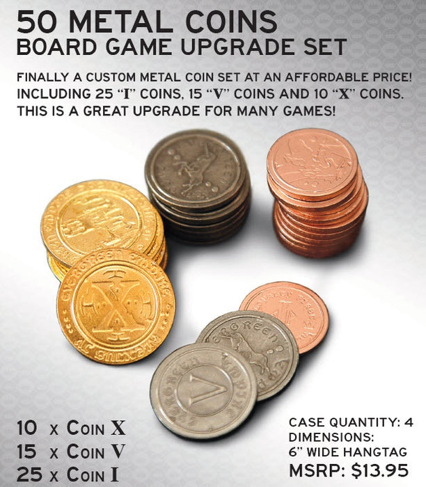 Generic Board Game Upgrade Metal Coins (50 pieces)